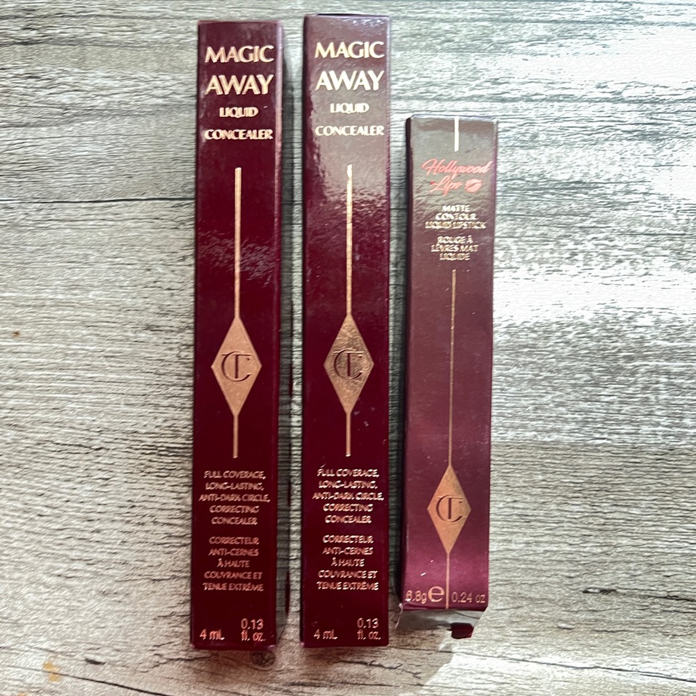 Charlotte Tilbury Magic Away Concealer 14 and Platinum Blonde Lipstick Lot